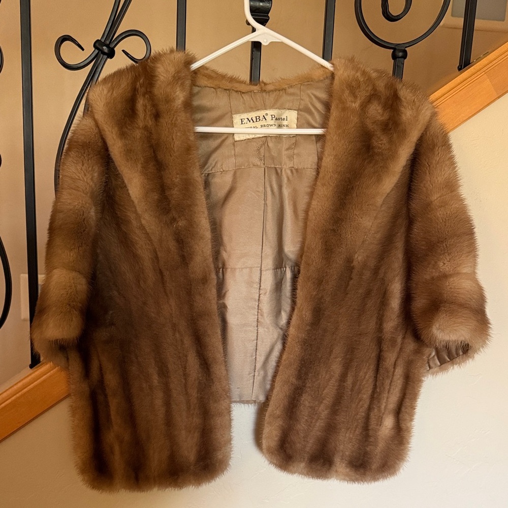 EMBA Pastel Natural Brown Mink fur garment of Royal Quality
